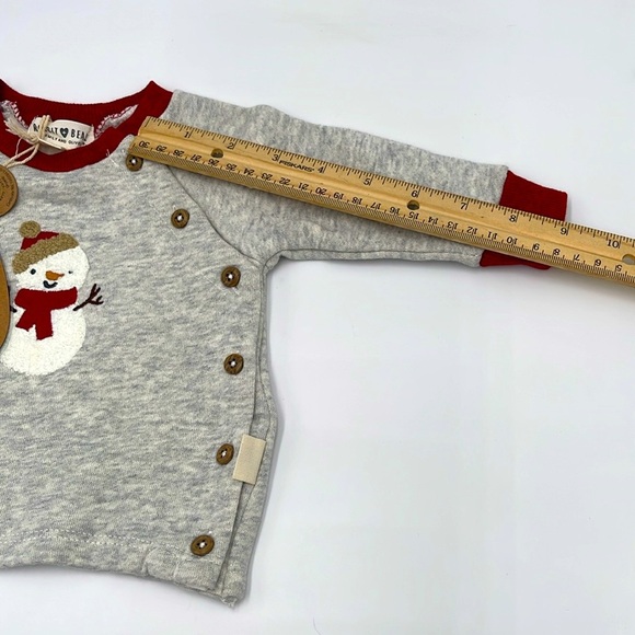 NWT 100% Organic Cotton Rabbit & Bear by Emily and Oliver Sweatshirt Size 0-3M - Picture 5 of 9